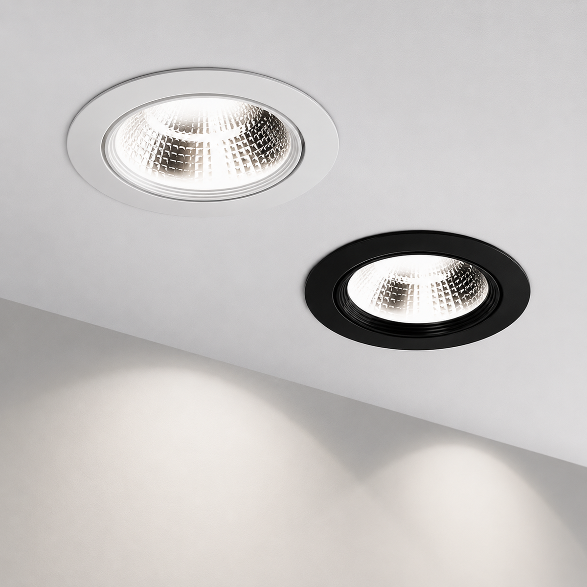 FDL Series - white and black frame ceiling installation with light output