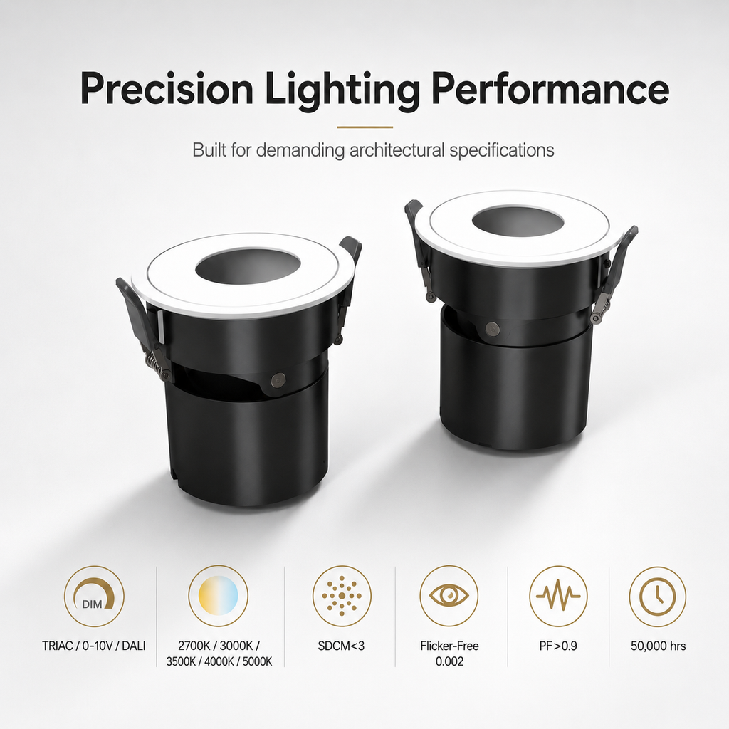 KDL Series - Precision Lighting Performance TRIAC/0-10V/DALI 2700-5000K SDCM<3 Flicker-Free PF>0.9 50000hrs