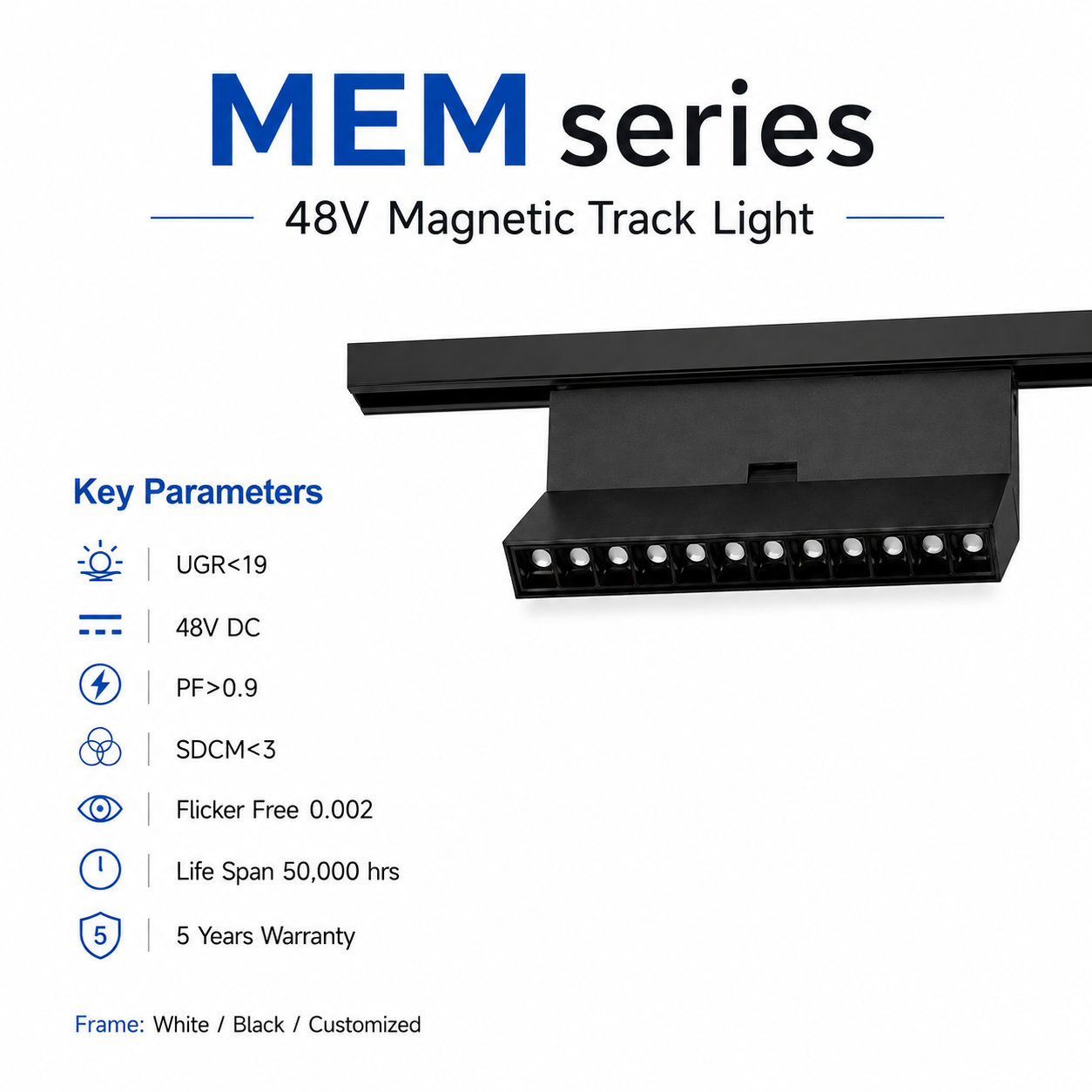 MEM Series Dimmable TRIAC 0-10V DALI - CCT Options 2700K 3000K 3500K 4000K 5000K 6000K and DIP Options 3000K 4000K 5700K