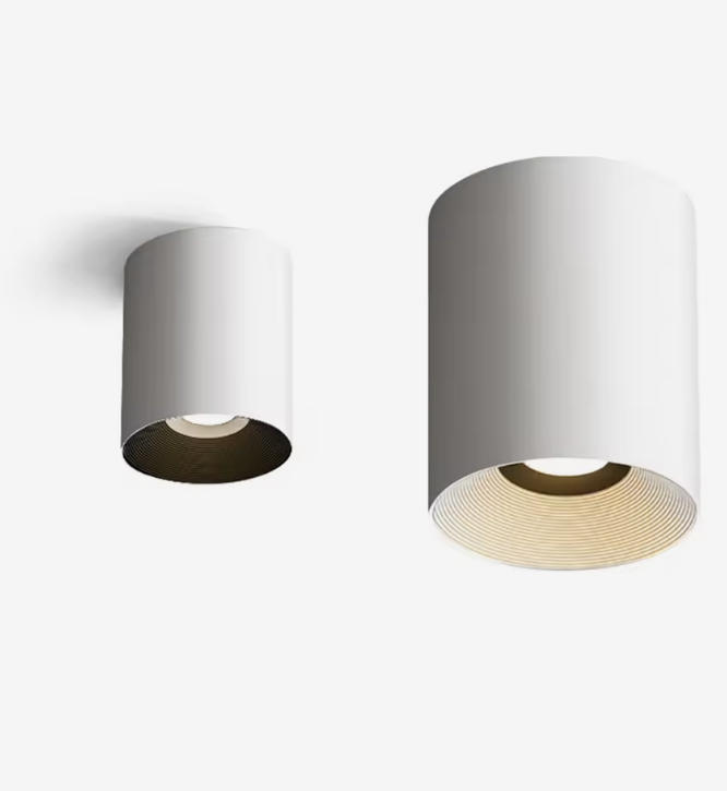 BDL Series surface mounted cylinder downlight - white finish, wall mount