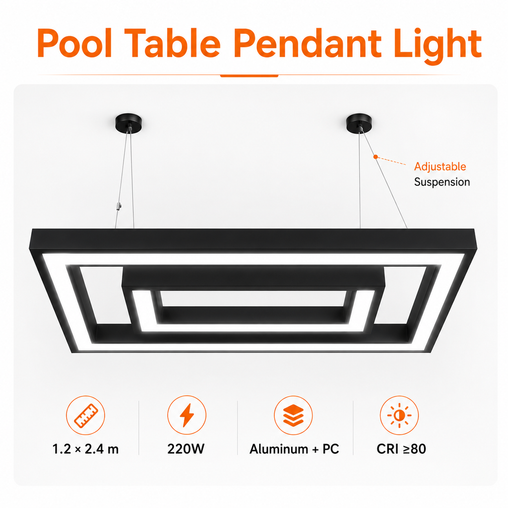 Pool Table Pendant Light 1000+ Real Project Installations - gym SELF letters billiard hall snooker club WHY GY yellow letters EXERCISE white letters sports center commercial lighting