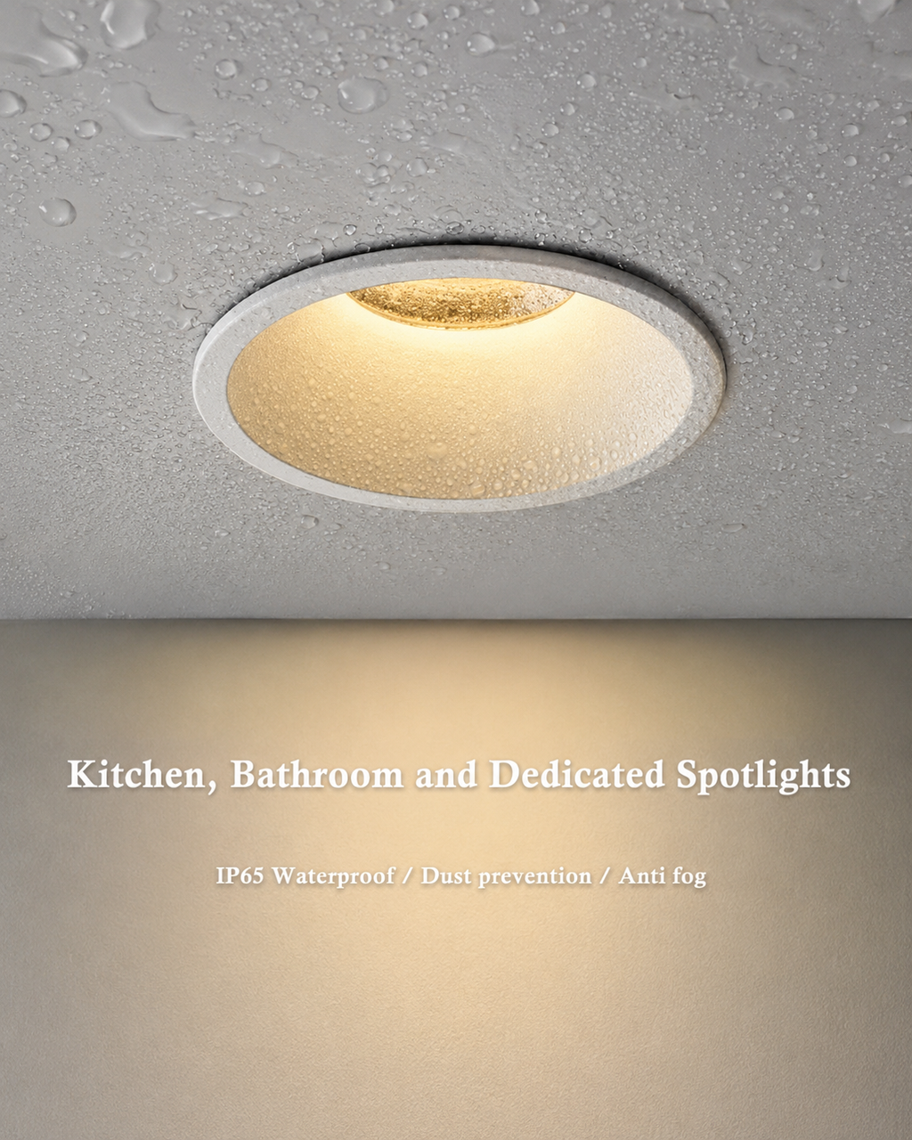 MDL Series - Kitchen Bathroom Dedicated Spotlight IP65 Waterproof Dust prevention Anti fog ceiling installation warm white